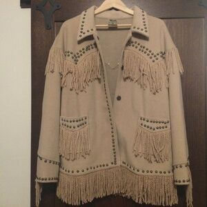 Western fringe jacket large